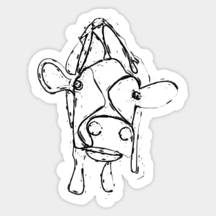 Cow illustration in black and white Sticker